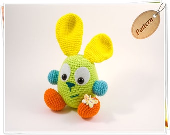 Modèle de lapin au crochet, Modèle de lapin amigurumi, Lapin de Pâques au crochet (PDF), Tutoriel pour fabriquer une poupée lapin, Poupée lapin arc-en-ciel