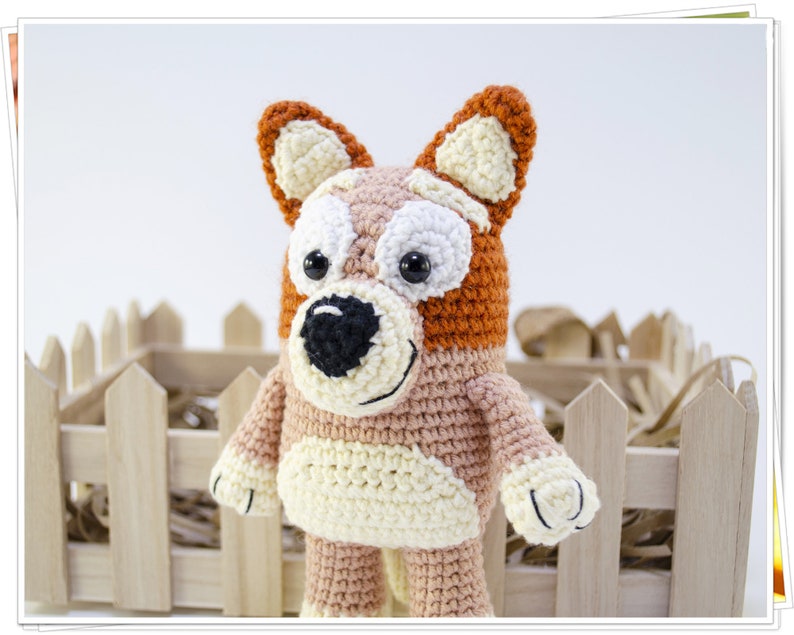 Cucciolo Heeler marrone all'uncinetto/Schema Heeler Amigurumi/Cane bovino all'uncinetto PDF/Schema cane all'uncinetto/PDF Cucciolo Heeler/Tutorial Bingo all'uncinetto immagine 2