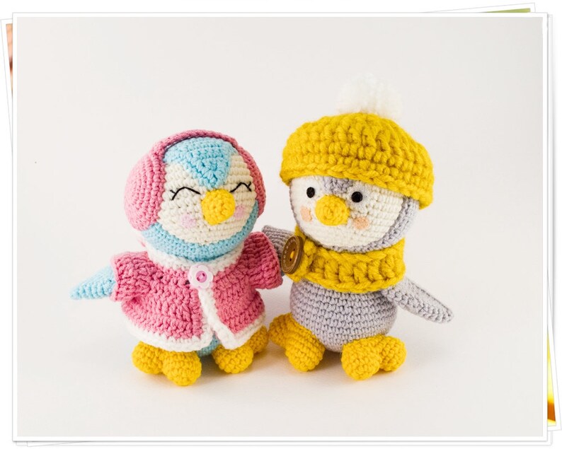 PATTERN: Pip and Poppy the Penguins PDF Crochet Pattern, Amigurumi Penguin PDF Tutorial, Diy Penguin Doll, Cute Crochet Penguin Couple image 2
