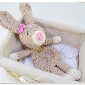 Crochet Bear and Bunny Baby Lovey PDF Pattern/Crochet Teddy Bear Snuggler/Crochet Bunny Snuggler/Crochet Security Blanket/Ragdoll Pattern image 3