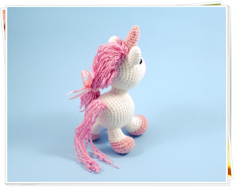 Crochet Amigurumi Pink Unicorn Girl Birthday Unicorn Gift Handmade Fairy Tale Unicorn