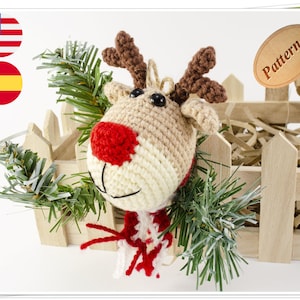 Crochet Reindeer Christmas Ornament/Amigurumi Reindeer Tutorial/Crochet Christmas Decor/Amigurumi Rudolph Pattern/Crochet Reindeer Pattern
