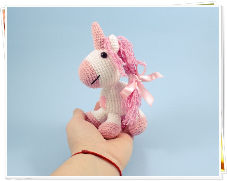 Crochet Amigurumi Pink Unicorn Girl Birthday Unicorn Gift Handmade Fairy Tale Unicorn