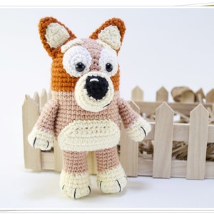 Cucciolo Heeler marrone all'uncinetto/Schema Heeler Amigurumi/Cane bovino all'uncinetto PDF/Schema cane all'uncinetto/PDF Cucciolo Heeler/Tutorial Bingo all'uncinetto immagine 3