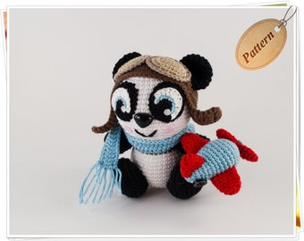 Patrón Panda Amigurumi, PDF Amigurumi Panda, Panda Bebé Crochet, Tutorial Panda Amigurumi, Regalo Panda Hecho a Mano, Patrón Muñeco Panda Crochet