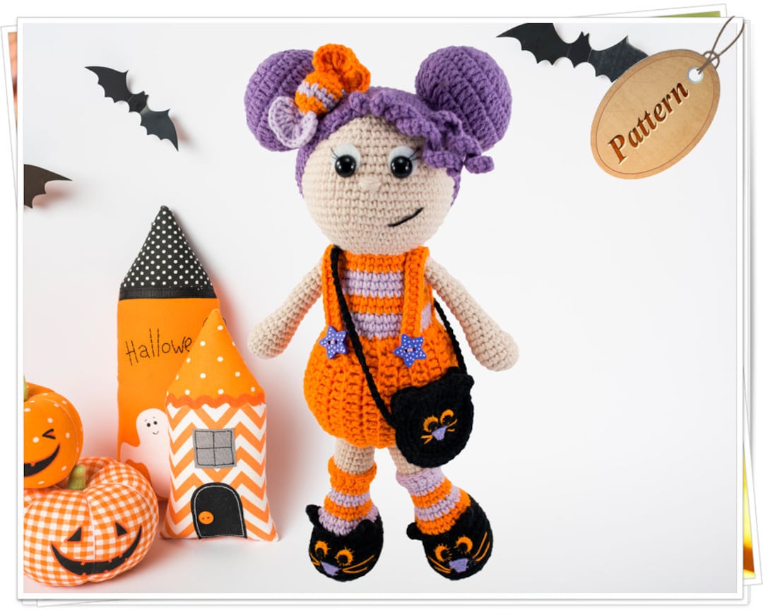 Crochet Halloween Doll Pattern, Amigurumi Doll Pattern, Crochet ...