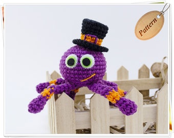 Patrón de araña de Halloween amigurumi de crochet/Patrón de araña amigurumi/Tutorial de araña de Halloween a crochet/Decoración de Halloween a crochet