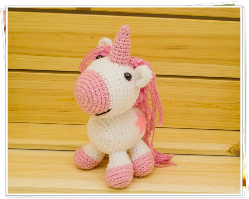 DIY Unicorn Gift Crochet Fairy Tail Unicorn Craft Set Amigurumi Pink Unicorn Kit