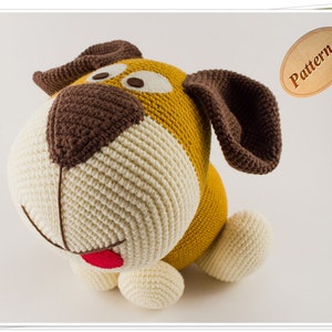 Crochet Big Dog, Amigurumi Brown Dog Pattern, Crochet Brown Puppy PDF, DIY Dog Tutorial, Handmade Dog Doll Pattern,  Crochet Puppy Pattern