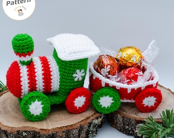 Crochet Christmas Train PDF Pattern/Amigurumi Christmas train Crochet Pattern/Crochet Christmas Train Step by Step