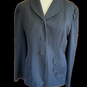 Vintage, Fitted, Classy 1950's Joselli Blazer--wool gabardine
