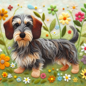 Wire Haired Dachshund Greeting Birthday Card