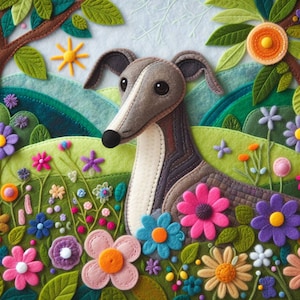 Tarjeta de cumpleaños de felicitación de galgo