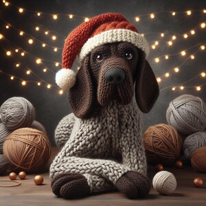 Pack of 5 German Pointer Christmas Cards