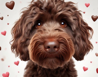 Chocolate Cockapoo Greeting Birthday Card