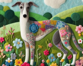 Whippet Greeting Birthday Card