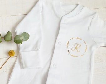 Baby pajamas to personalize Initial + crown