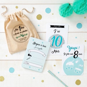 23 Baby milestone cards and its storage pouch to immortalize their development in photos image 1