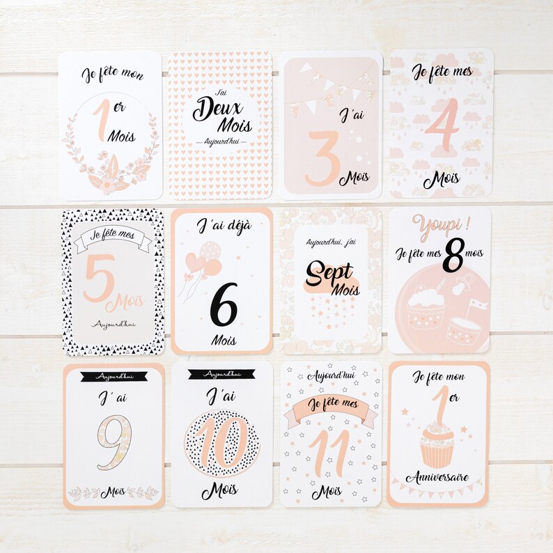 23 Baby milestone cards and its storage pouch to immortalize their development in photos image 4