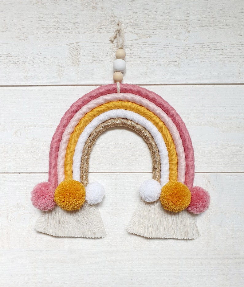 Customizable 5-branched macramé rainbow image 1