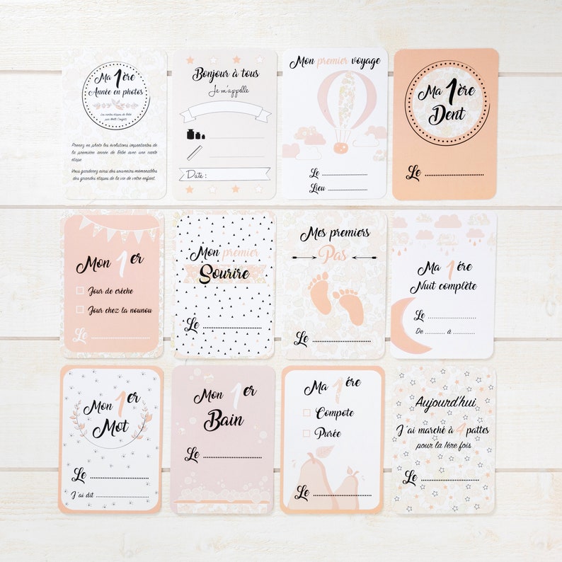 23 Baby milestone cards and its storage pouch to immortalize their development in photos image 5