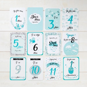 23 Baby milestone cards and its storage pouch to immortalize their development in photos image 2