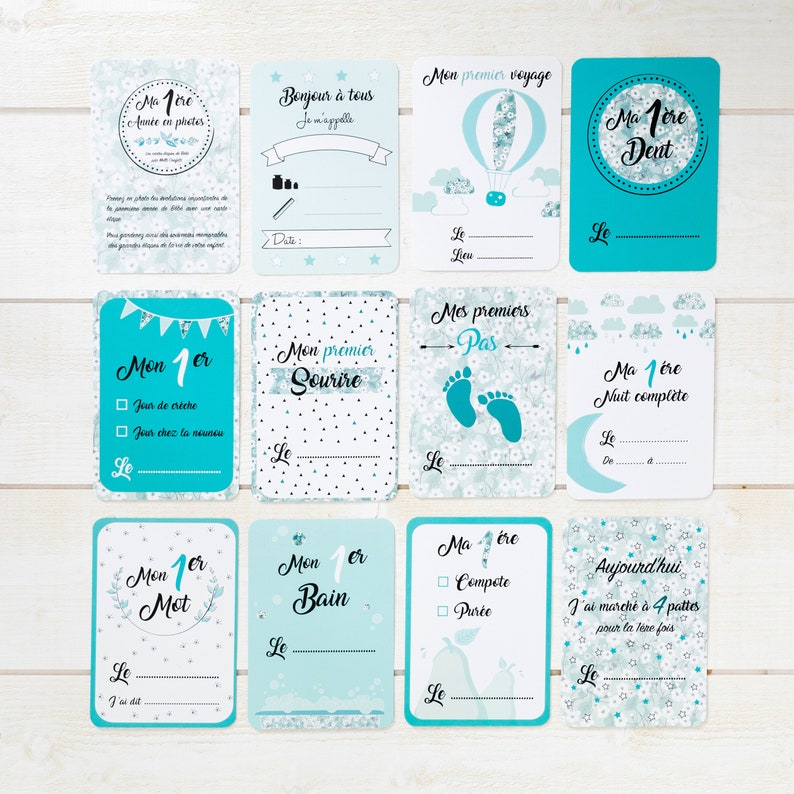 23 Baby milestone cards and its storage pouch to immortalize their development in photos image 3