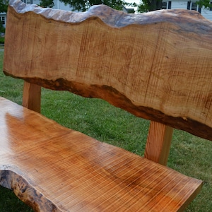 Reclaimed Wooden Benches, Outdoor Garden Benches, Live Edge image 8