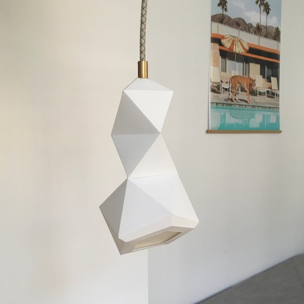 Lampe origami⎪Lampe origami⎪Lampe suspendue origami papier⎪fait main⎪lampe géométrique⎪lampe papier