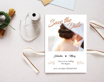 Save the Date Card | Simple Luxury | Premade Template | E Invitation