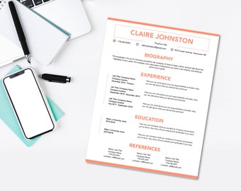 Simple Resume and Cover Letter Template | Letter Size | Pages (Mac) Template