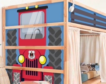 Tractor Decals for IKEA Kura Bed: Removable Vehicle Stickers for Boys