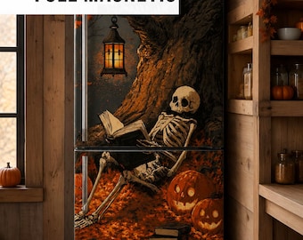 Funda magnética para nevera con temática de Halloween, funda magnética para nevera de otoño, decoración espeluznante para la cocina.