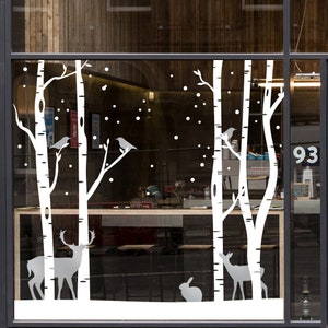 Christmas Window Decoration, Christmas Window Decal, Winter decals for shop window, Christmas Window Clings, Vinyl Christmas Window Stickers