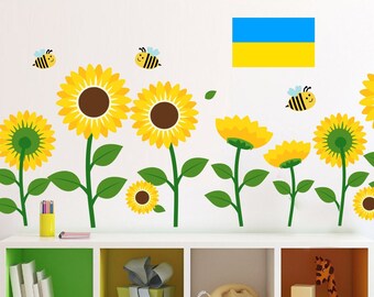 Sonnenblumen Wandtattoo – Abziehbar, Wasserfest, Für Wohnzimmer, Schlafzimmer Oder Glas