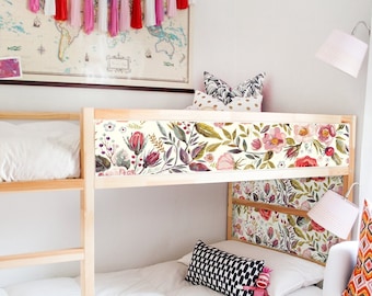 IKEA KURA BED decal Girls, Kura bed removable stickers, Ikea Bunk Bed nursery decals, wraps for kura bed, decals for kura bed Floral Decor