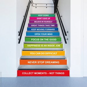 30 Motivational Stair Decals for School Staircase Quotes Decal Growth  Mindset Steps Stair Riser Decals Inspirational Quotes School Decor 