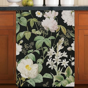 Vaatwasser magneet hoes vintage bloemen retro bloem keuken vaatwasser hoes magnetische sticker vinyl sticker keuken decor zelfklevende wrap