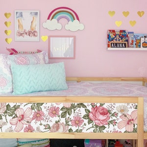 IKEA KURA BED decals Girls Floral, Kura bed removable stickers, Pink Kura decals, kura bed stickers, decals for kura bed, Wallpaper Kura Bed