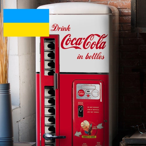 Сoca Cola Decals Fridge Decal Fridge Wrap Vintage Coca Cola Etsy