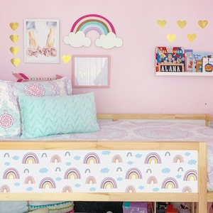 IKEA KURA BED Decals Girls Rainbow, Kura Bed Stickers, Kura Decal for Girls Removable Stickers, Ikea Bunk Bed, Pastel Decals for Kura Bed