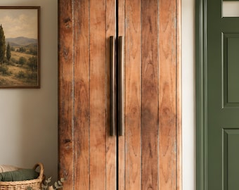 Vinilo para nevera con diseño de madera, vinilo rústico con vetas de madera para refrigerador, adhesivo para electrodomésticos, decoración de cocina estilo granja.