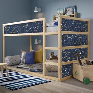 KURA BED Decals Space Boys, ikea kura bed Stars Galaxy removable stickers, Decals for kids furniture сonstellations, Kura decal for bunk bed