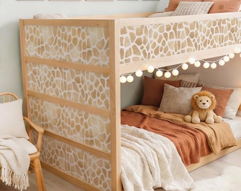 KURA Bed Decals Giraffe Pattern, IKEA Kura Bed Stickers Safari Kids Room Decor, Removable Animal Vinyl Wrap