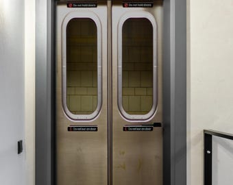 NYC Subway Door Mural Custom, Man Cave Door Wrap, Vintage Garage Decor, Metro Train Vinyl Decal Skin Peel & Stick Wallpaper, Game Door Cover