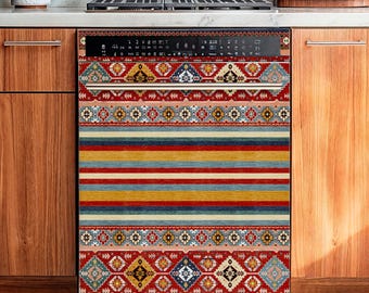 Dishwasher Cover Magnet Boho, Dishwasher Magnetic Wrap Vinyl, Dishwasher Decal, Bohemian Kitchen Decor, Self-Adhesive Decorative Door Skin
