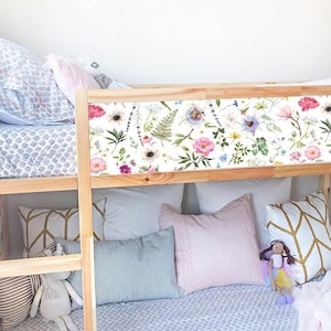 KURA BED decal Girls Floral, Ikea kura bed Wild Flowers Stickers, Decals for Kura Bed, Kura Bed Decorations, Wraps for Kura Bed, Kura Covers