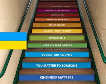 30 Motivational Stair Decals for School Staircase Quotes Decal Growth  Mindset Steps Stair Riser Decals Inspirational Quotes School Decor 