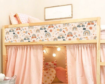 KURA BED decals Rainbow Girls, IKEA Kura Bed Stickers Boho, Kura Decal for Girls Beige, Kura Wrap Removable Vinyl, Decals for Kura Bunk Bed