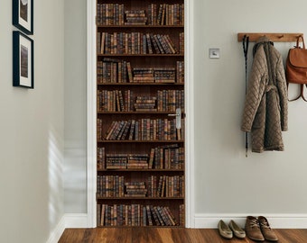 Door Mural, Door Wrap, Bookcase Door Mural, Door Skin Bookcase, Door Removable Skin, Bookcase Door Skin, Door Removable Wrap Peel and Stick